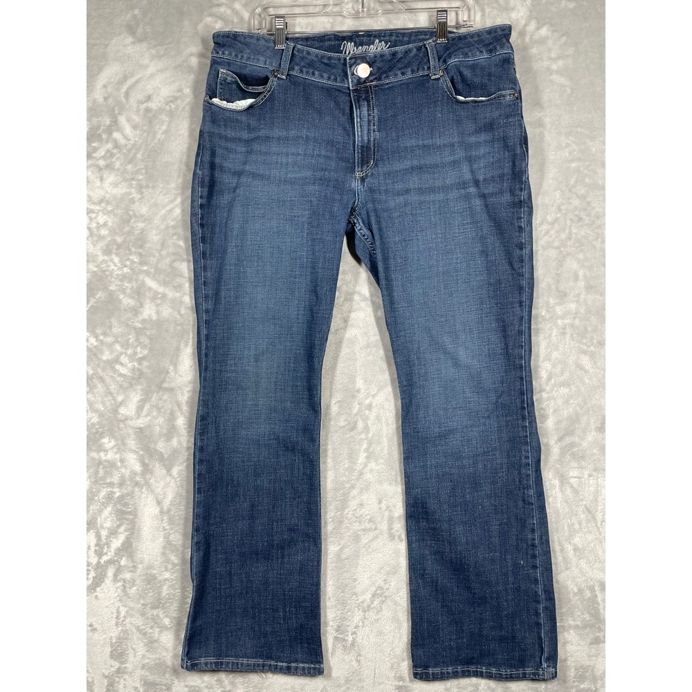 Wrangler Womens Boot Cut Jeans Medium Wash Blue Stretch Denim 19x32 1009MWZDO
